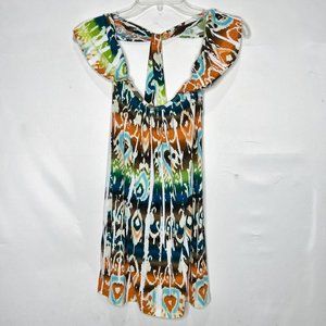 Vanity Woman’s Tank Top sz XL Ruffle Shoulder Racer Back Boho Flare Soft